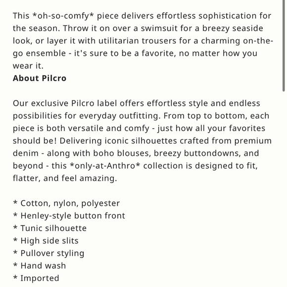 PILCRO | Anthropologie NWT Lagenlook Beach Dress/Swim Cover up, Small - Picture 9 of 9